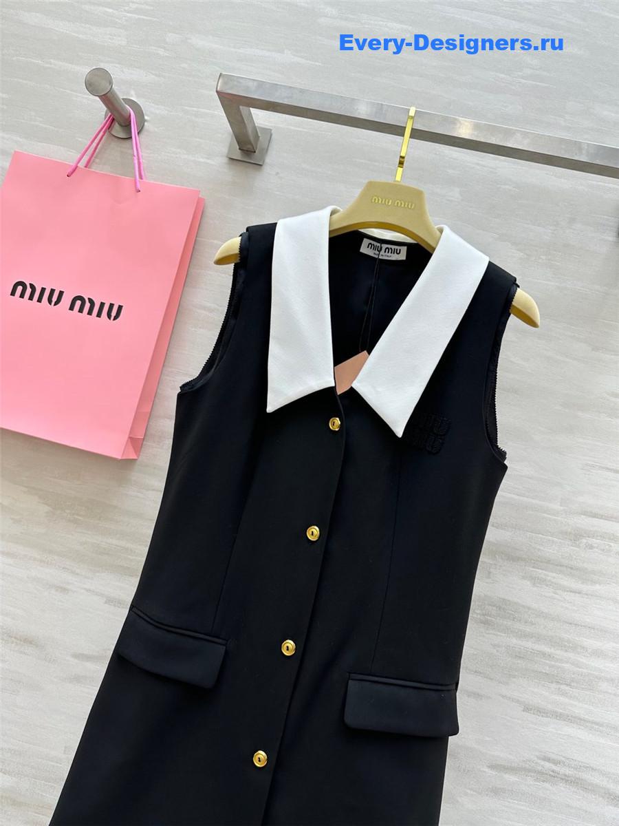 Miu Miu Sleeveless Mini Wool Dress