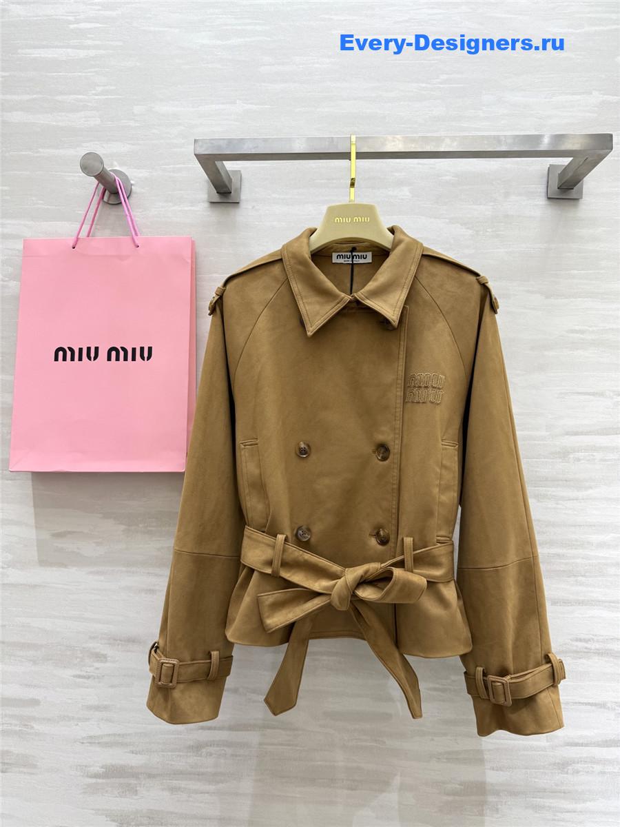 Miu Miu Suede Lapel Short Coat
