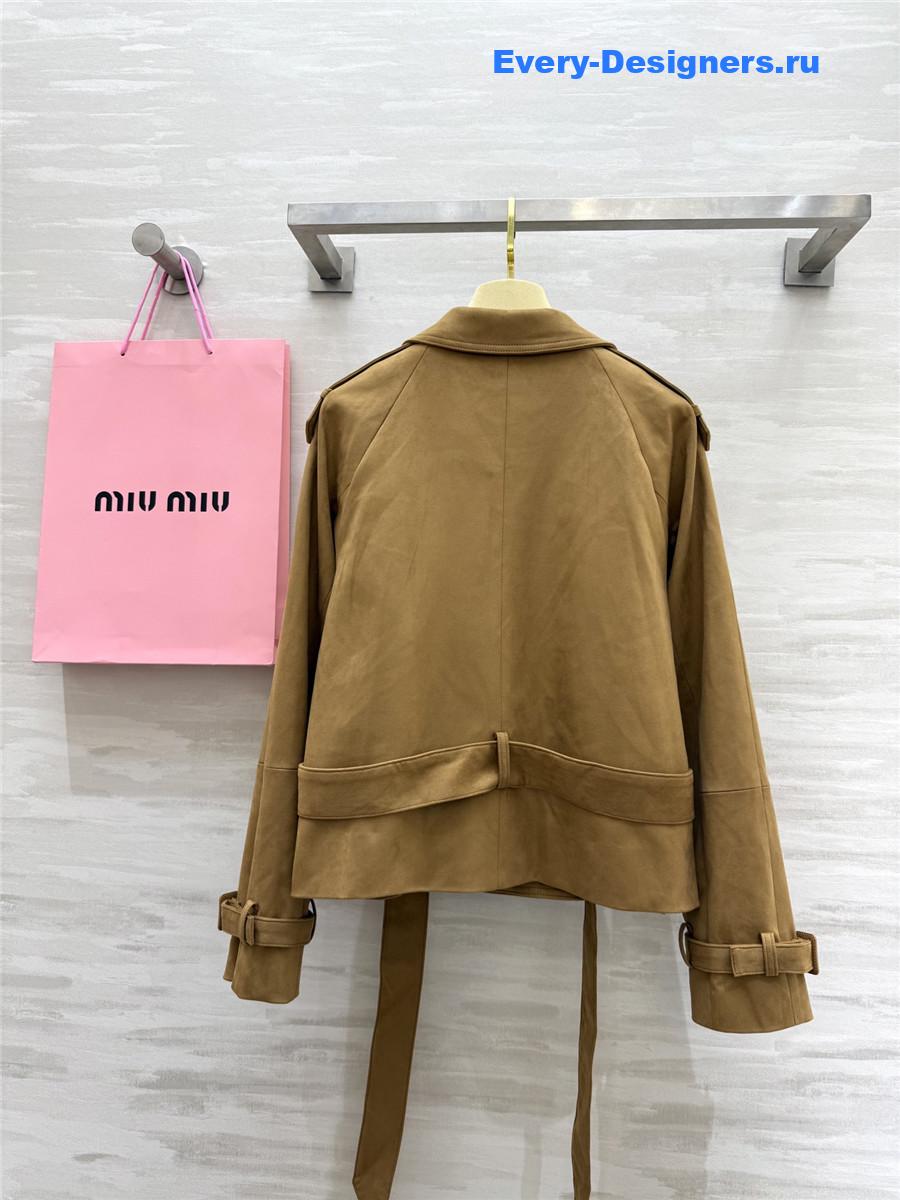 Miu Miu Suede Lapel Short Coat
