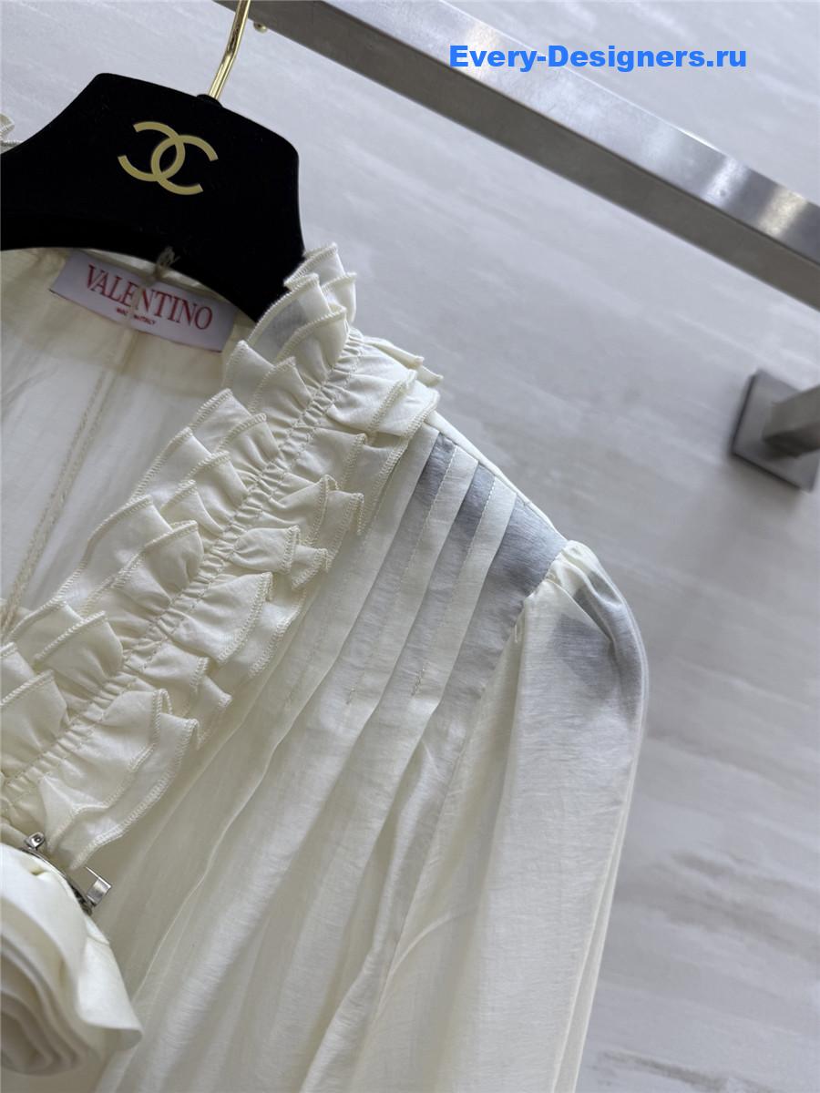 Va1e*ntin0 white tencel flower shirt