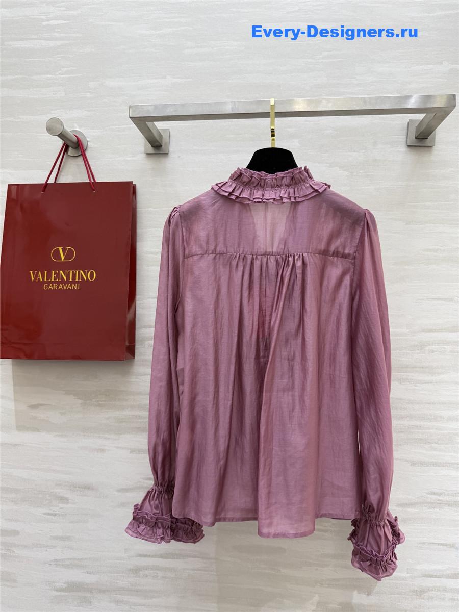Va1e*ntin0 purple tencel flower shirt