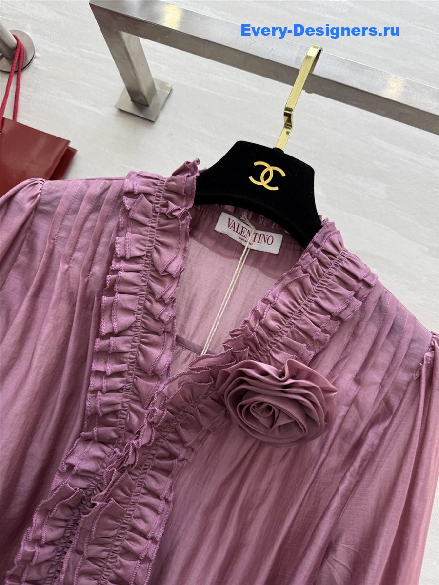 Va1e*ntin0 purple tencel flower shirt