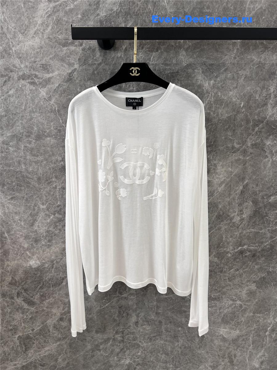Ch**el logo print long sleeve top