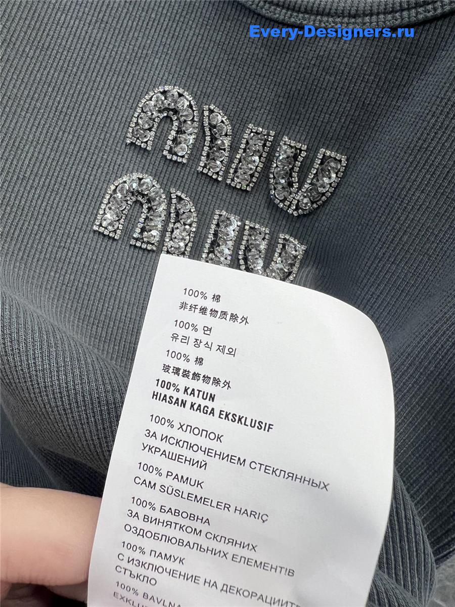 Miu Miu Rhinestone Beaded Logo Vest