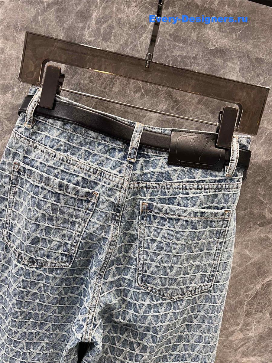 Va1e*ntin0 jacquard denim trousers