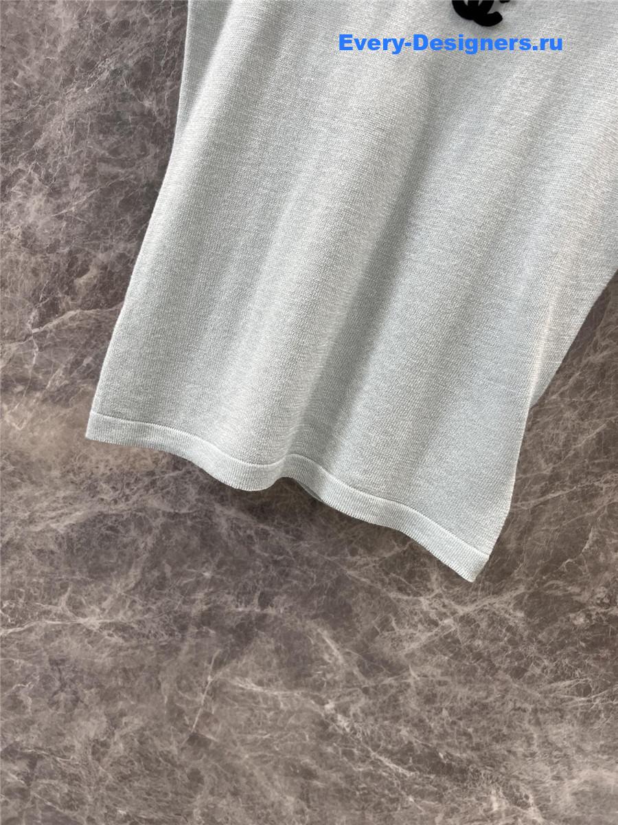Ch**el crew neck knitted short sleeve top