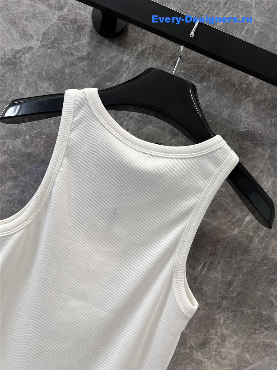 Ce1i*e arc de triomphe embroidery white vest