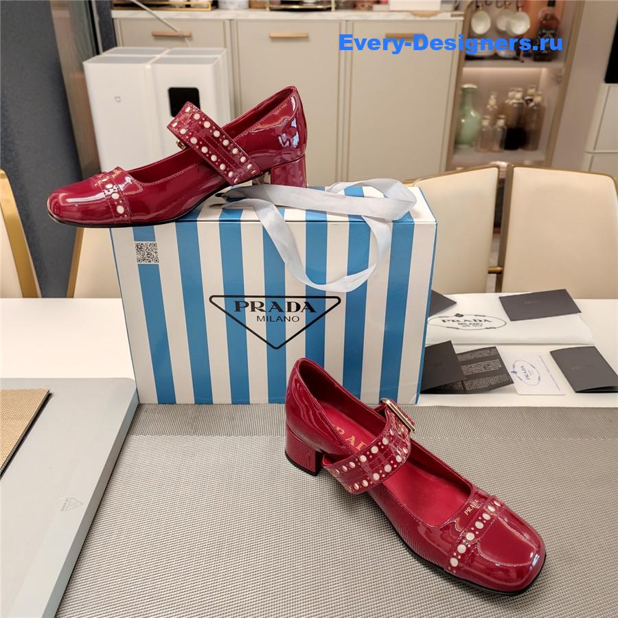 Pra*a burgundy mary jane pumps