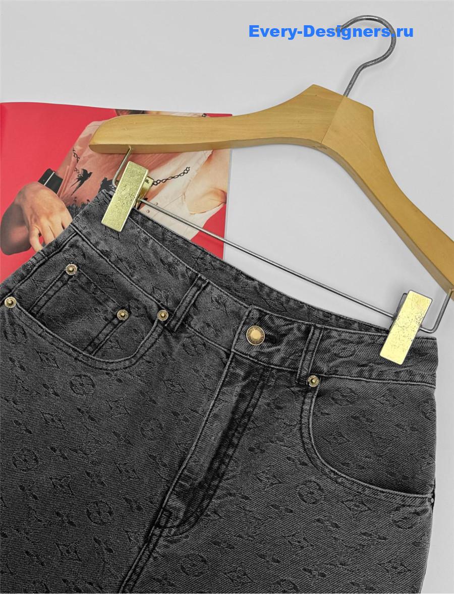 l0vis Vvtt0n grey logo denim wide leg jeans