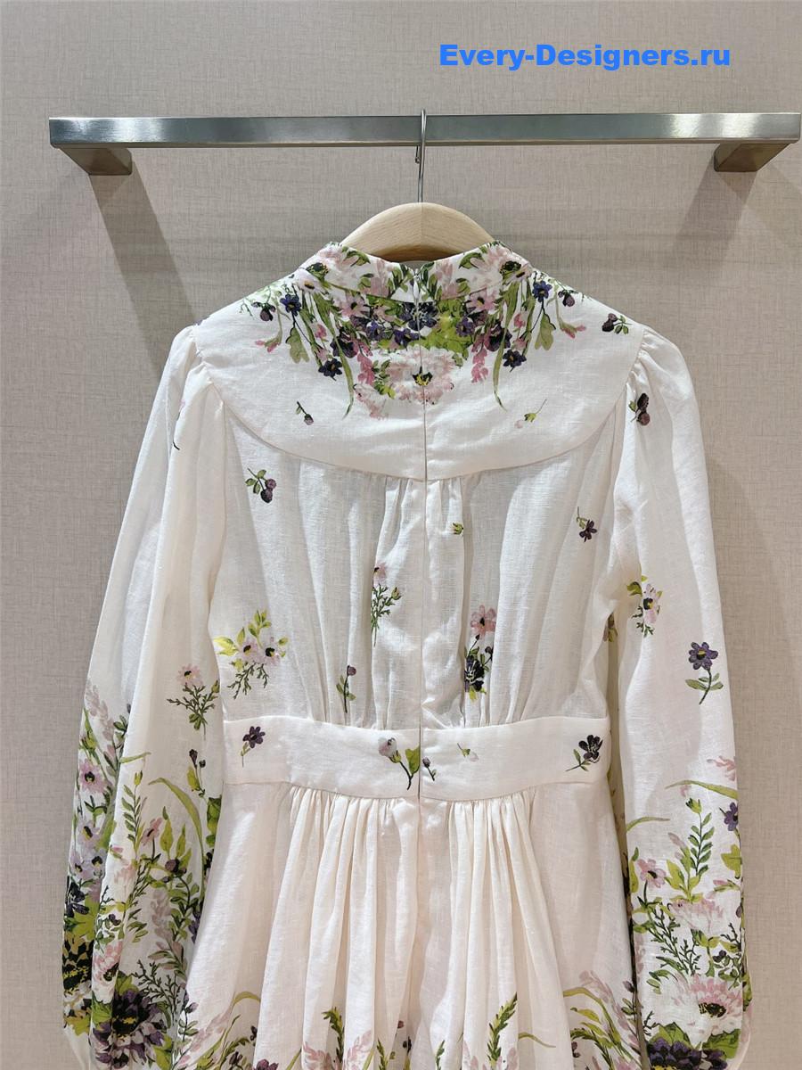 Zimm Halliday Plunge Linen Mini Dress