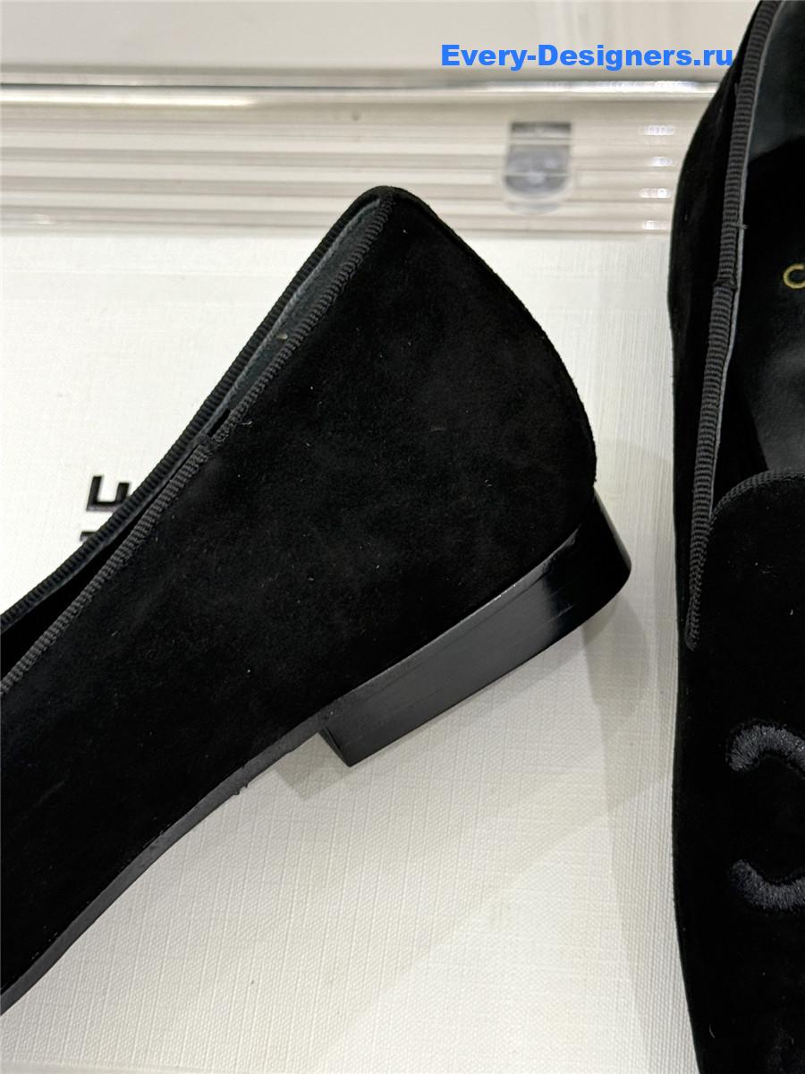 Ce1i*e logo-embroidered suede loafers womens