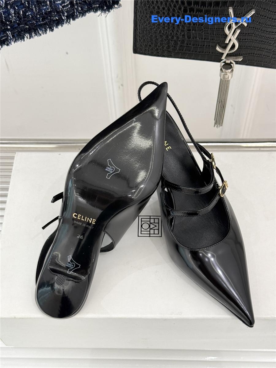 Ce1i*e patent leather slingback pumps