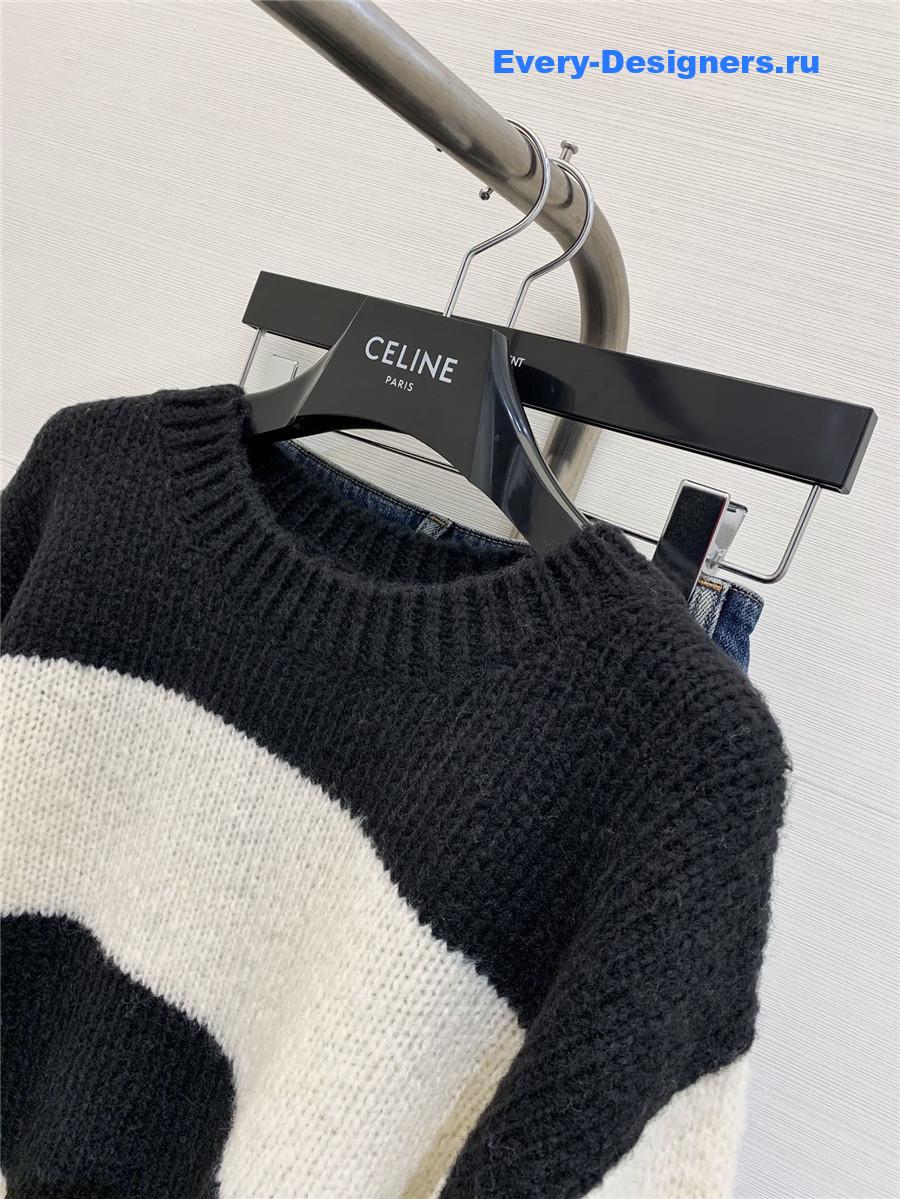 Ce1i*e stripe crew neck knit sweater