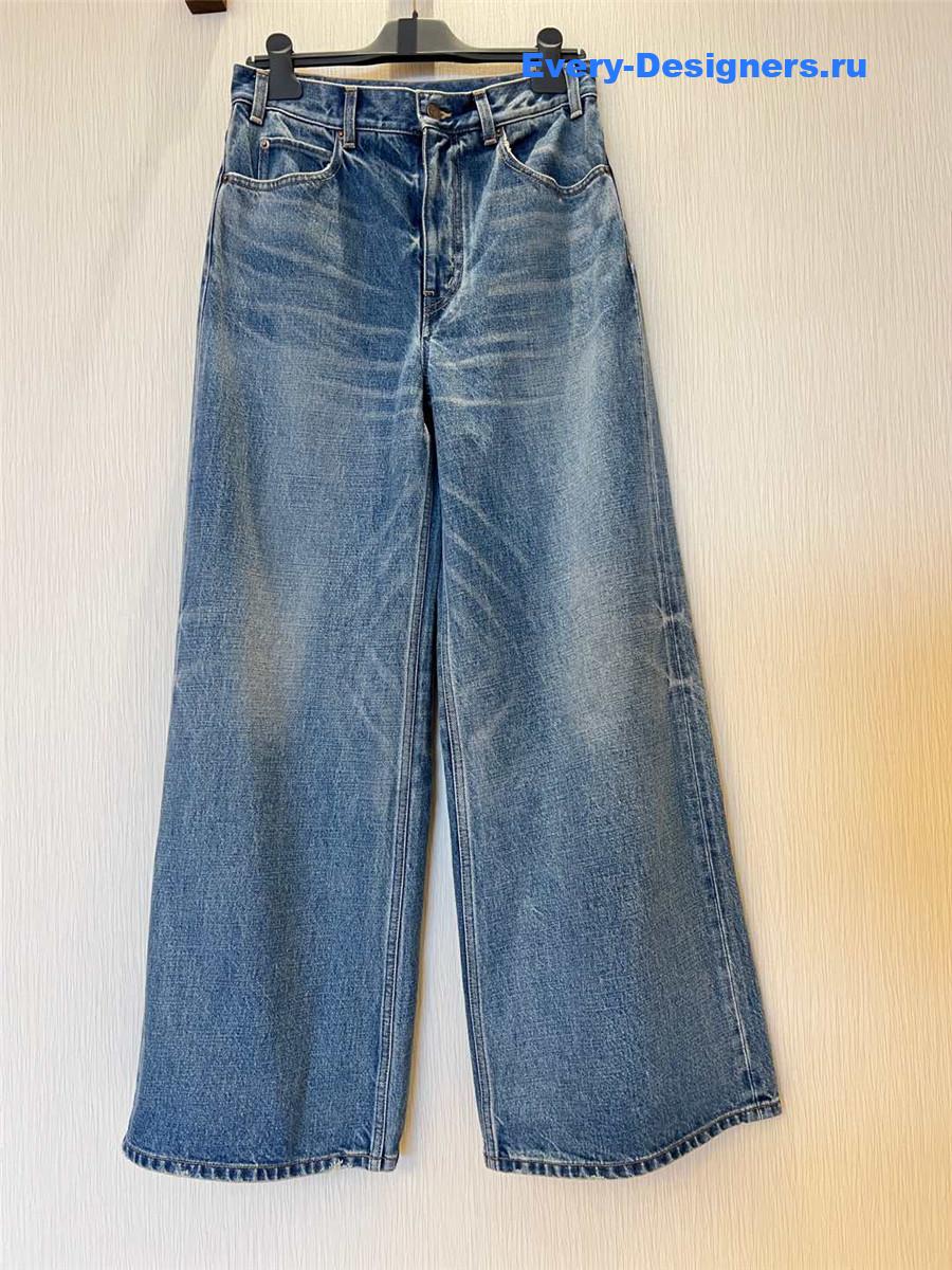 Ce1i*e blue straight washed jeans