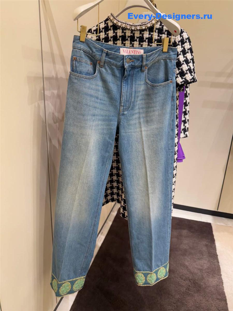 Va1e*ntin0 garavani wide-leg jeans