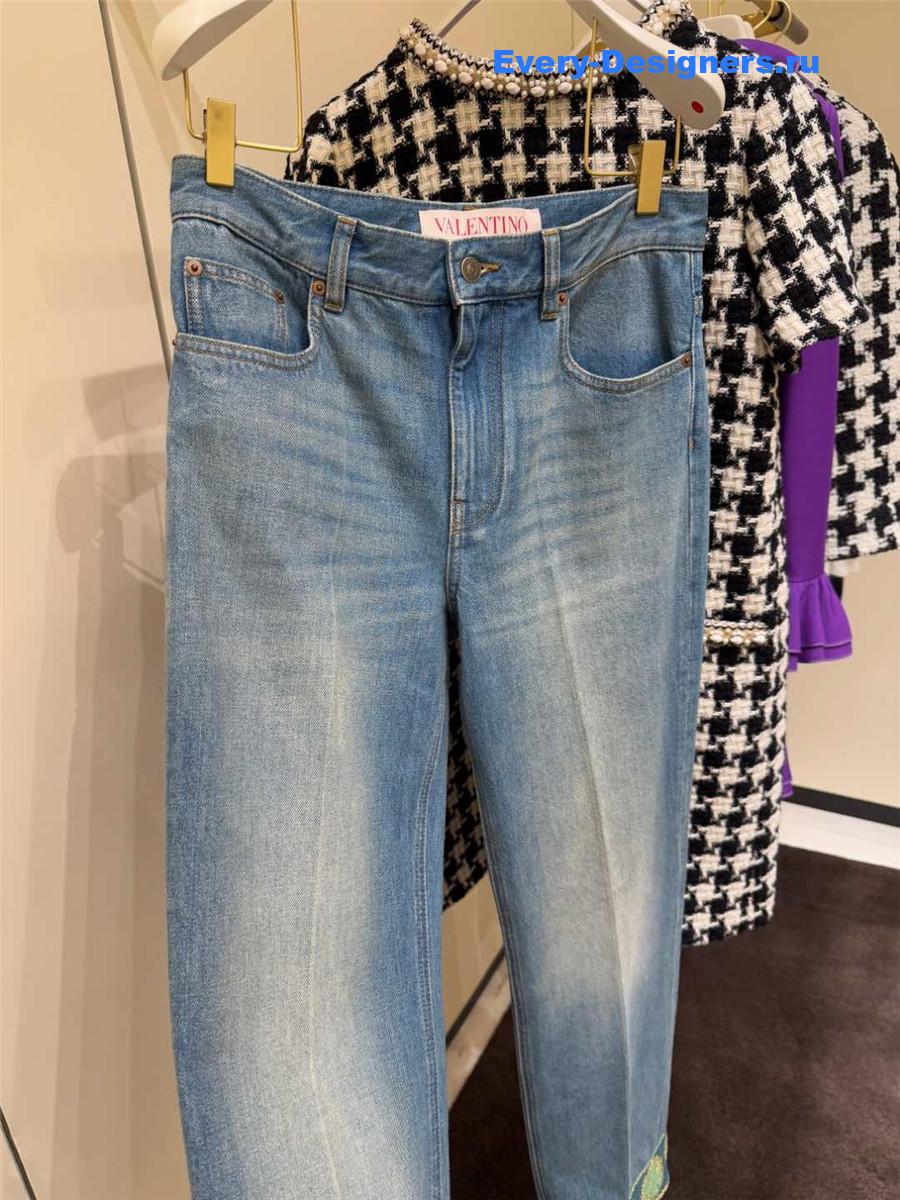 Va1e*ntin0 garavani wide-leg jeans
