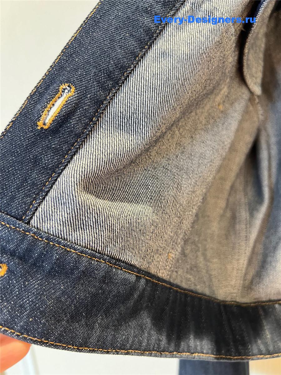 Ch**el dark blue washed denim jumpsuit set