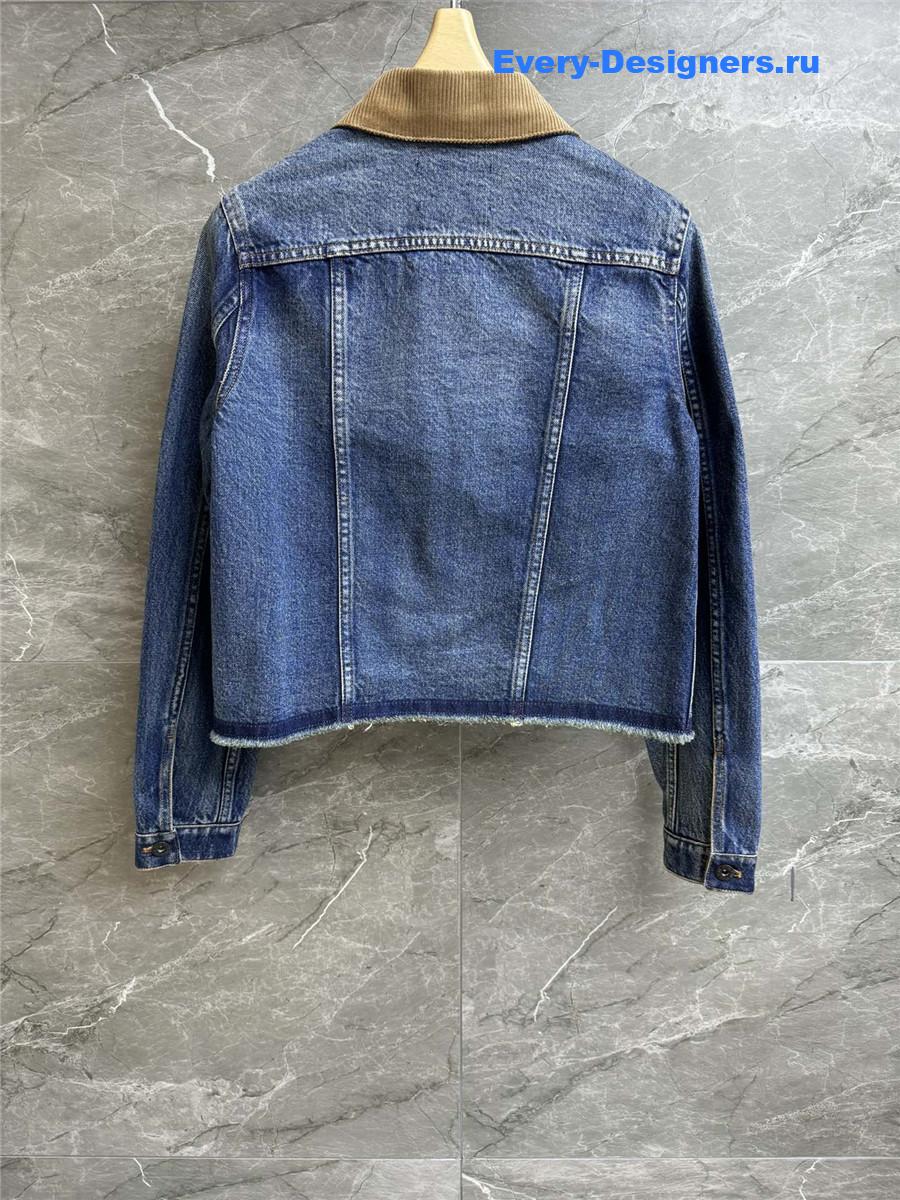 Miu Miu Navy Denim Blouson Jacket