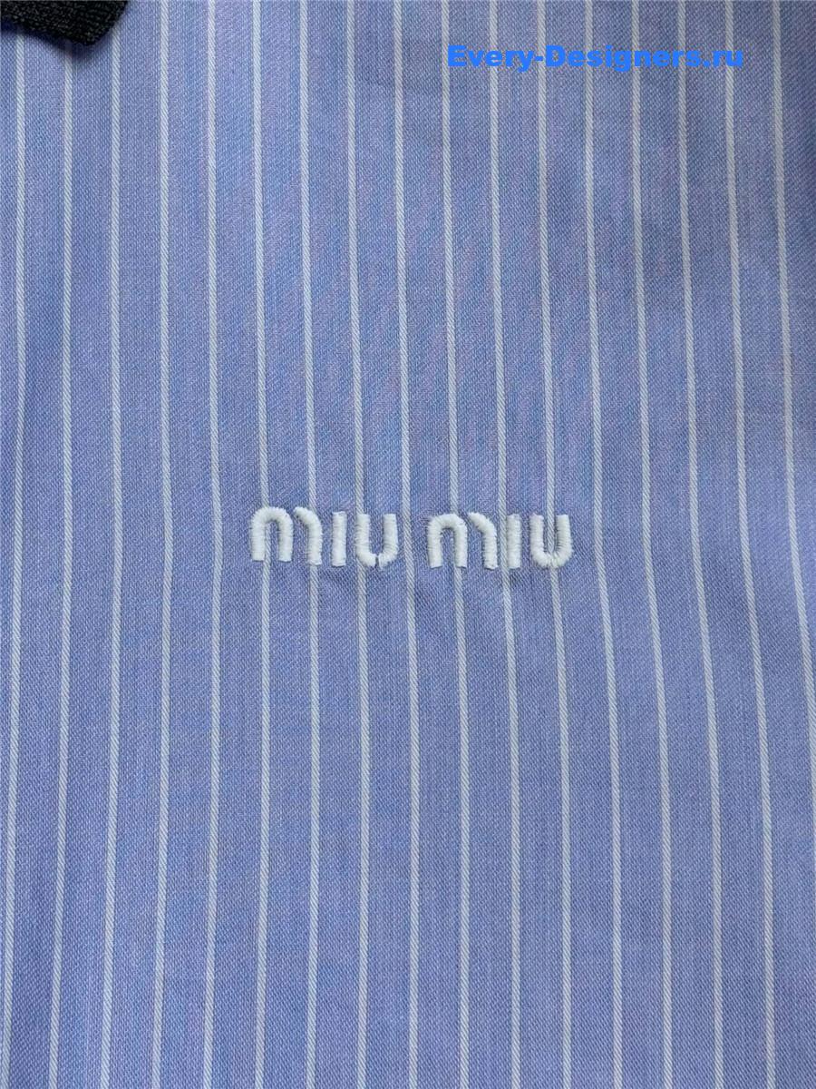 Miu Miu Blue Cotton Shirt Women