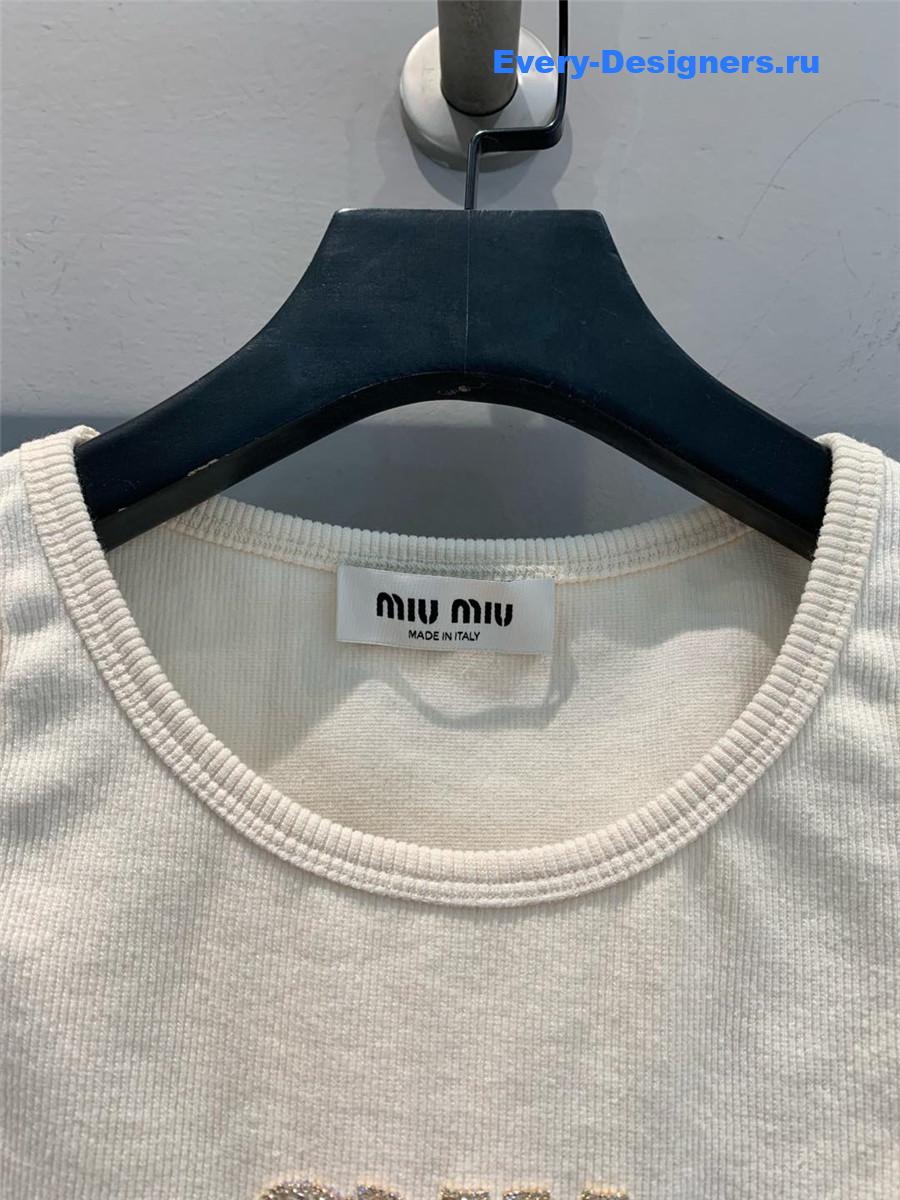 Miu Miu Rhinestone Beaded Lettering Vest
