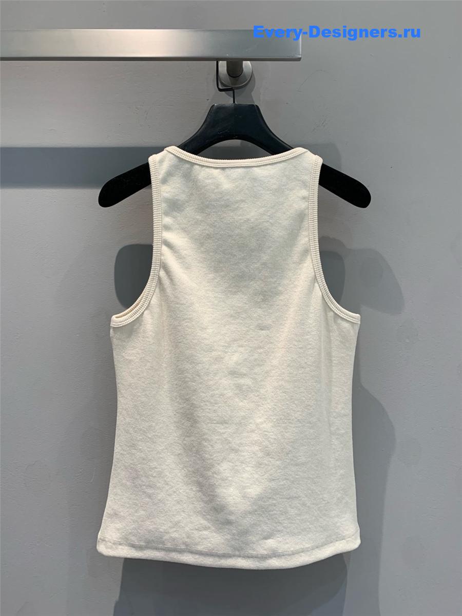 Miu Miu Rhinestone Beaded Lettering Vest