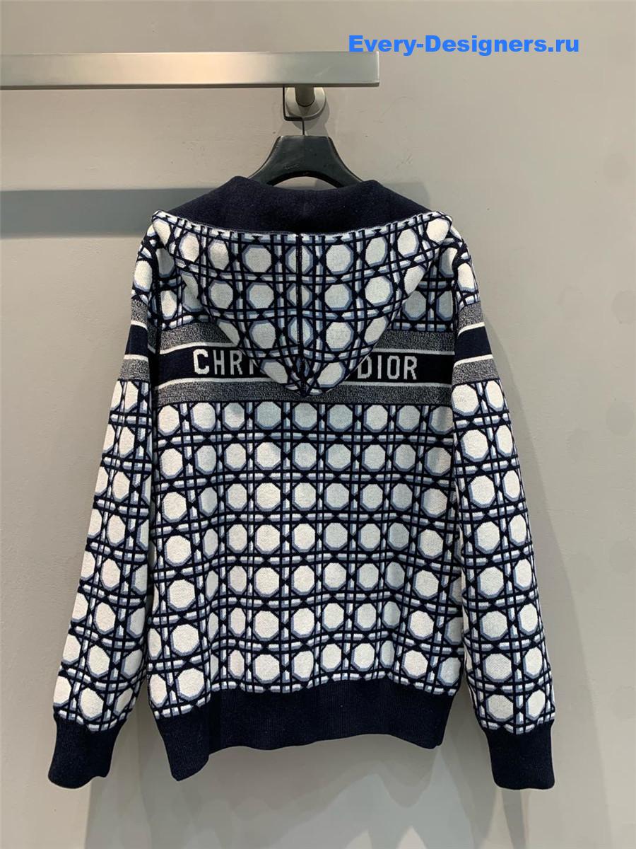 D10r oblique print double cashmere cardigan