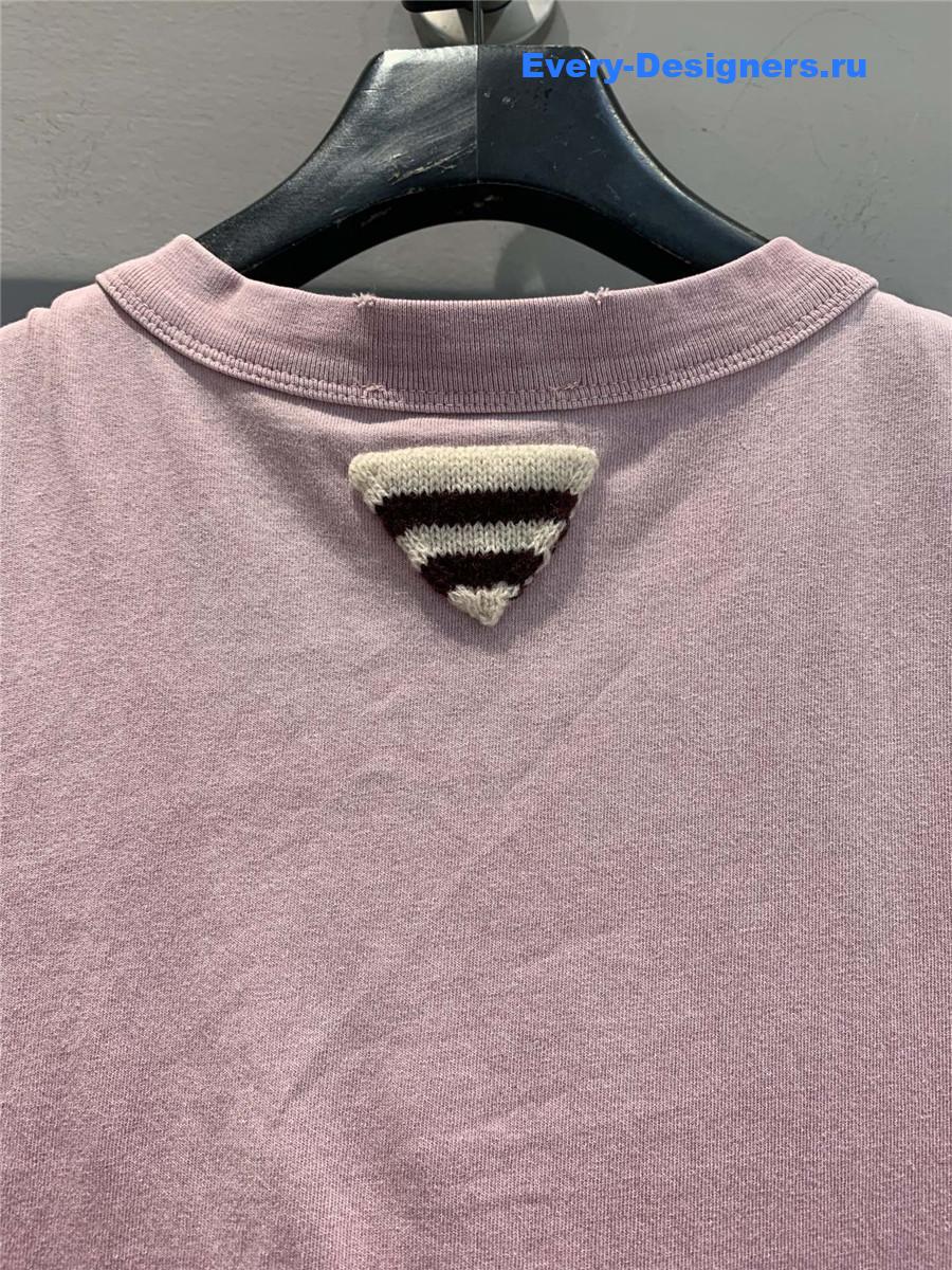 Pra*a logo-print t-shirt purple