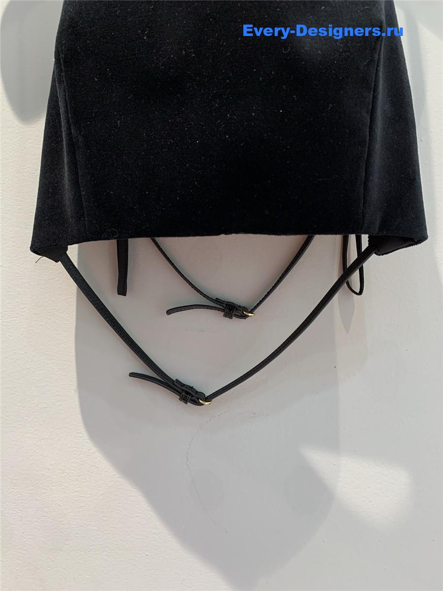 Miu Miu Black Stretch Velvet Top