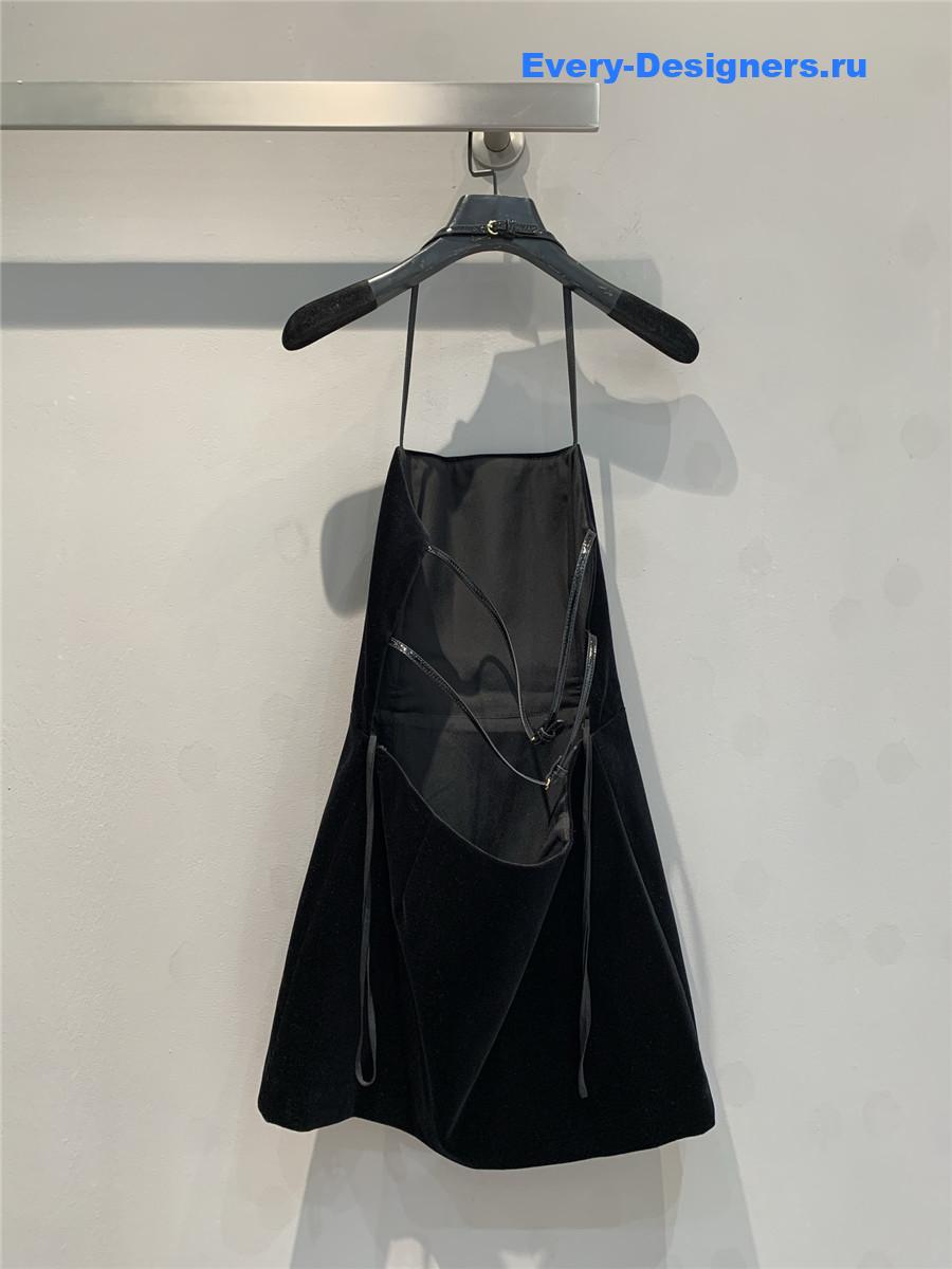 Miu Miu Velvet Mini Dress in Black