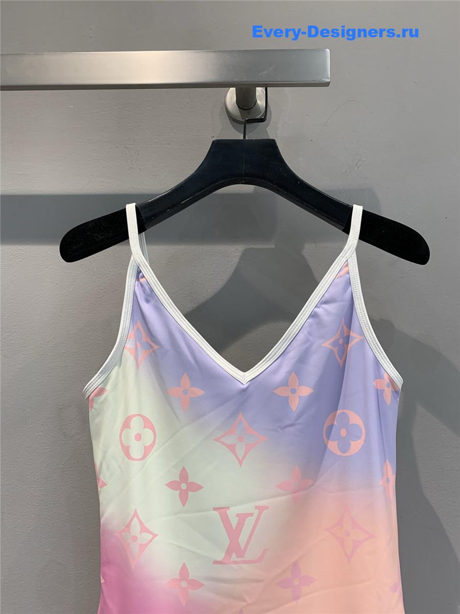 l0vis Vvtt0n monogram gradient cut-out one-piece swimsuit