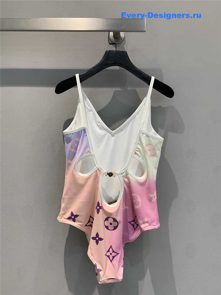 l0vis Vvtt0n monogram gradient cut-out one-piece swimsuit