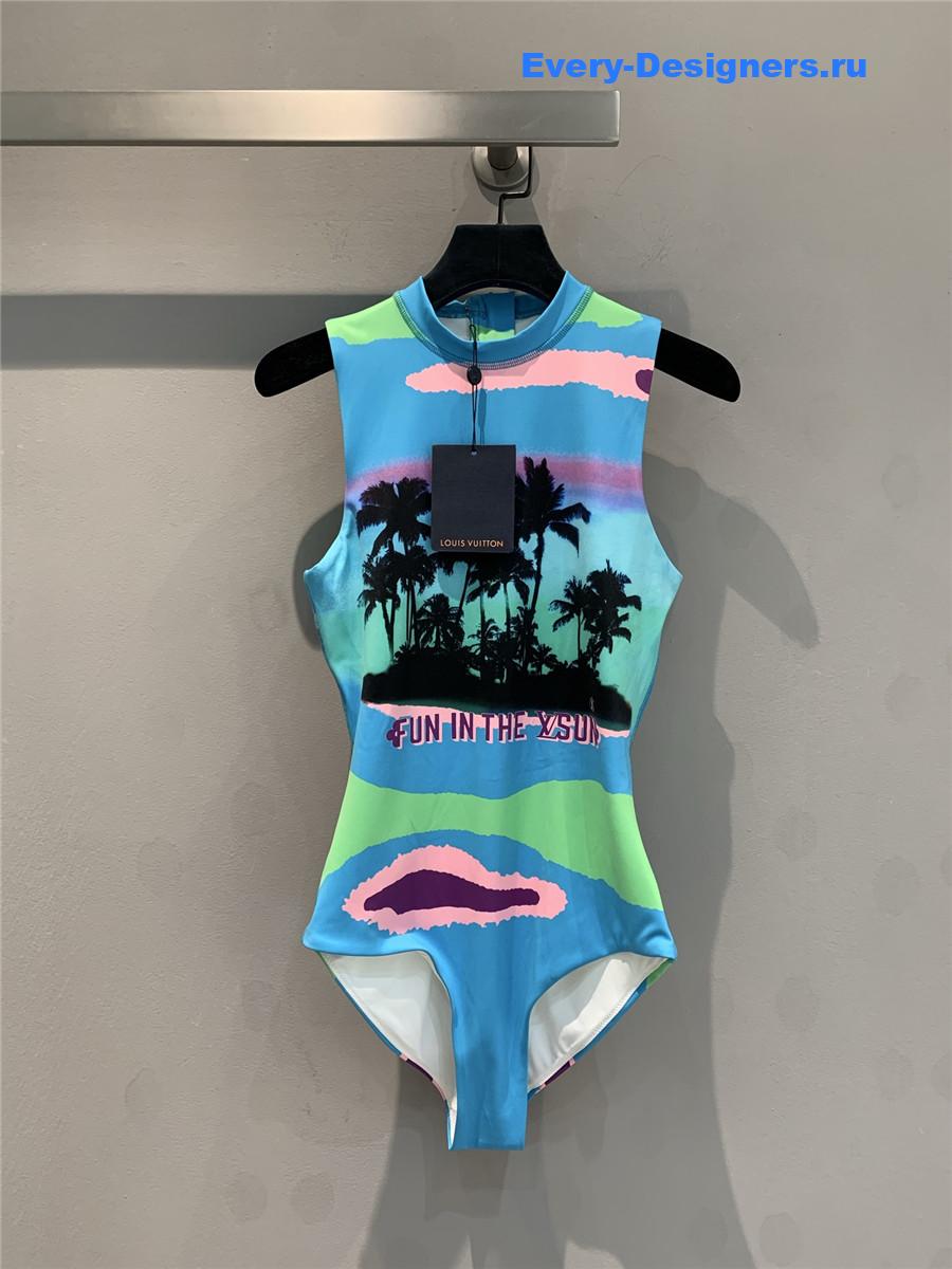 l0vis Vvtt0n palm tree one-piece swimsuit