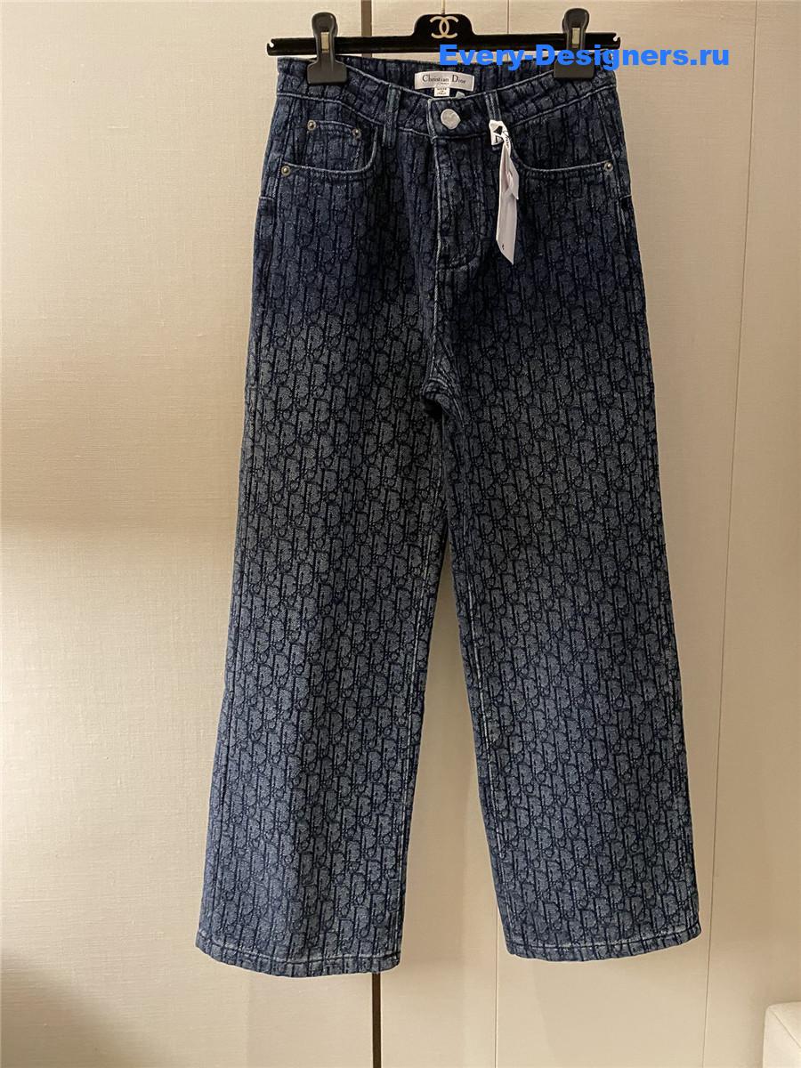 D10r oblique blue straight jeans