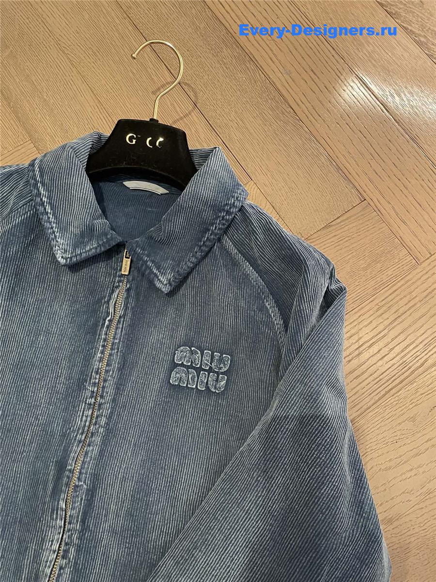 Miu Miu Washed Velvet Blouson Jacket