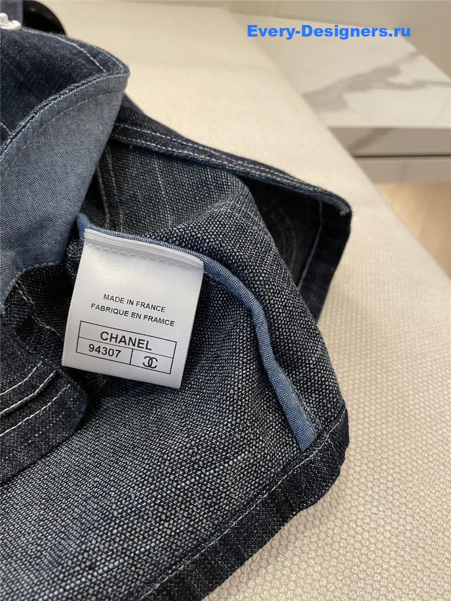 Ch**el logo blue denim vest