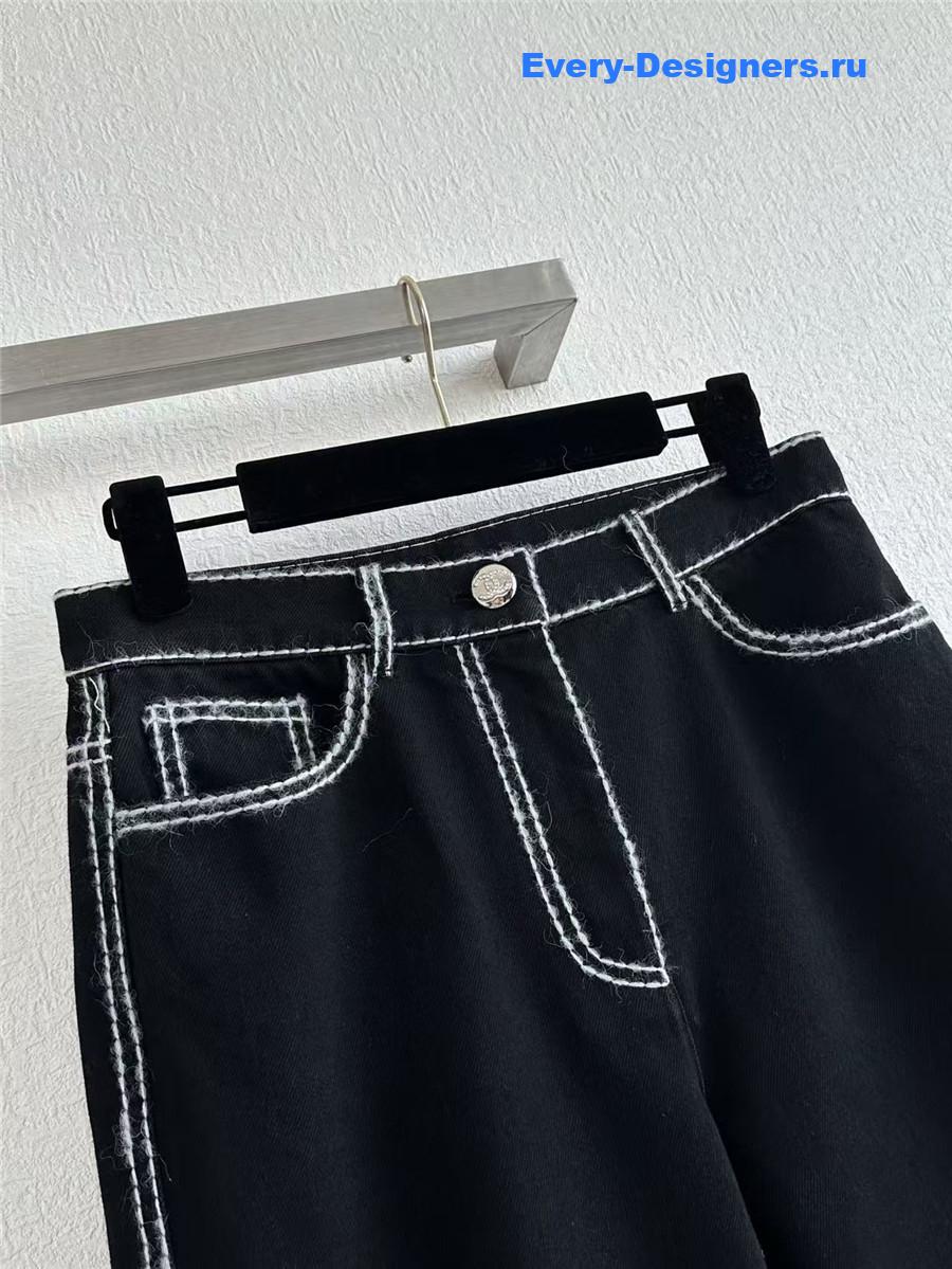 Ch**el thick line logo black jeans