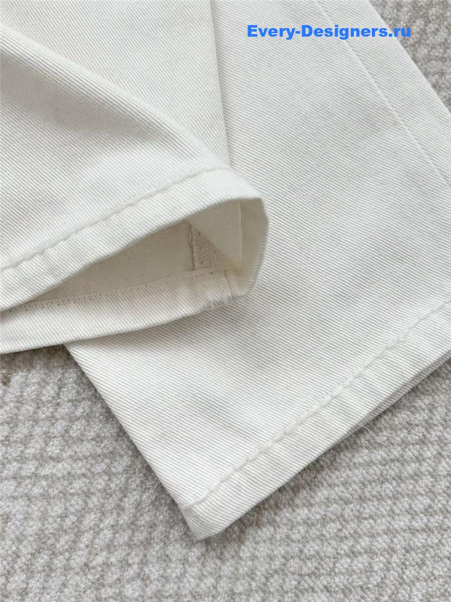 Ch**el thick line logo white jeans