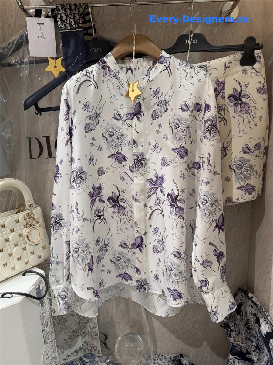 D10r cd purple floral silk shirt