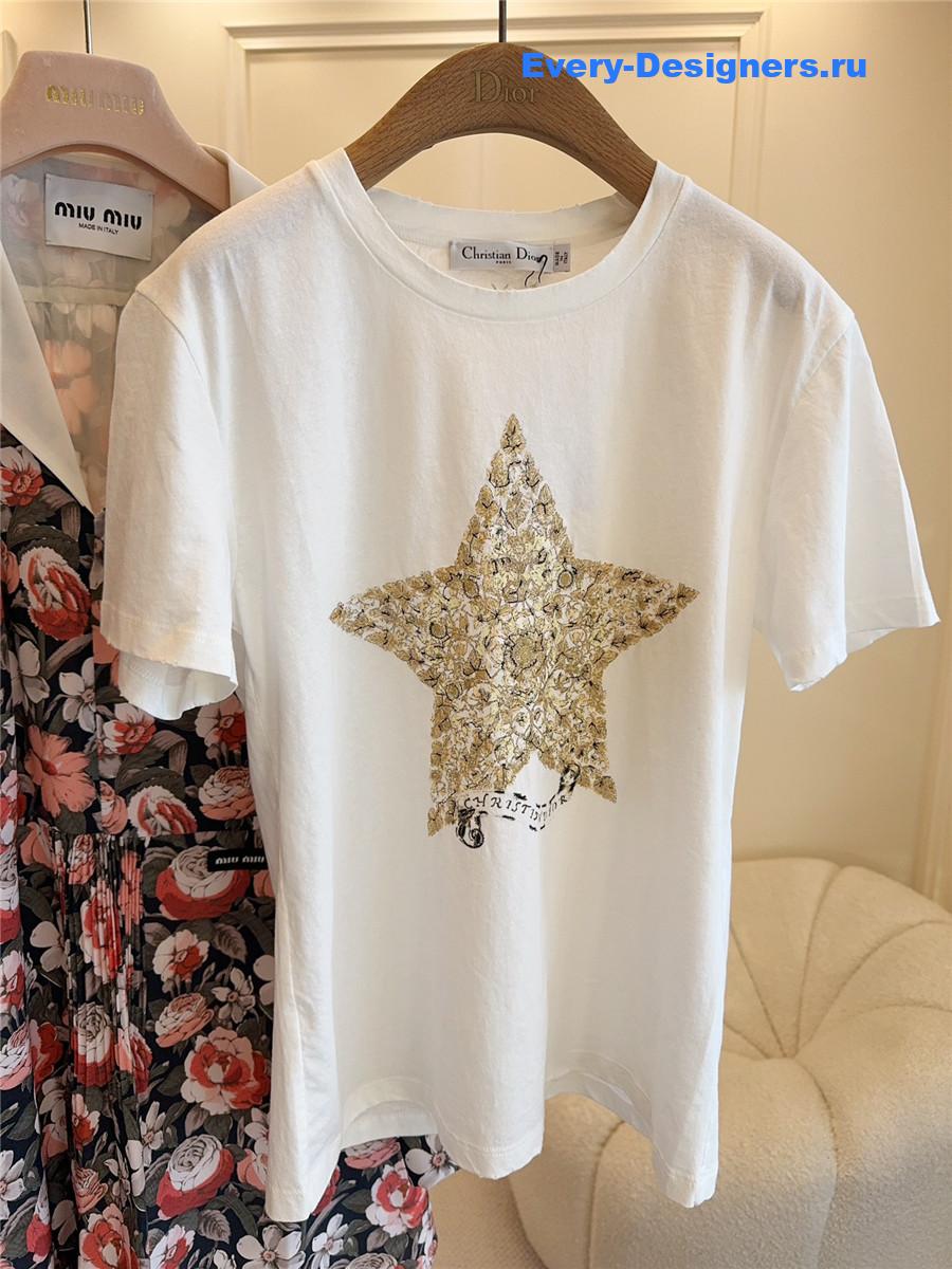 D10r pentagram embroidered t-shirt
