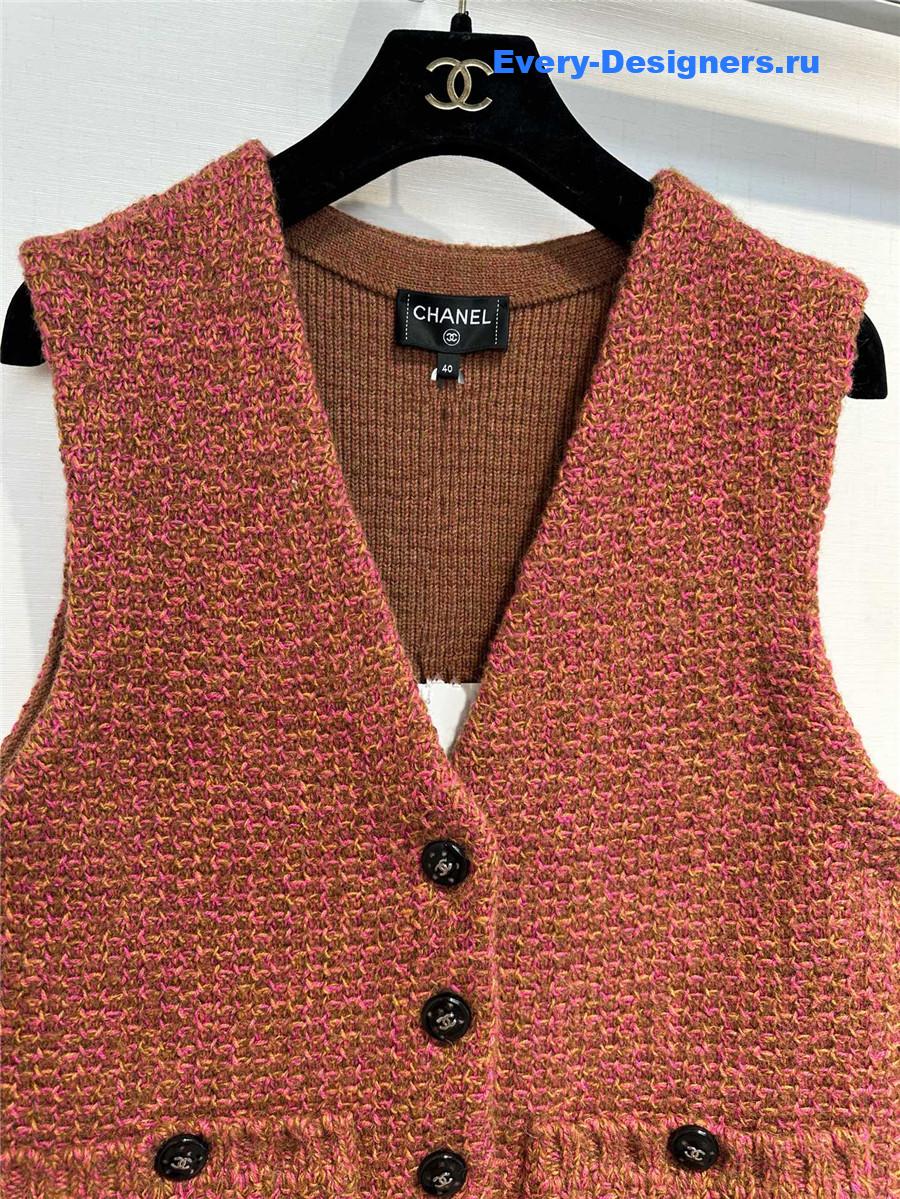 Ch**el brown hand knit sweater vest