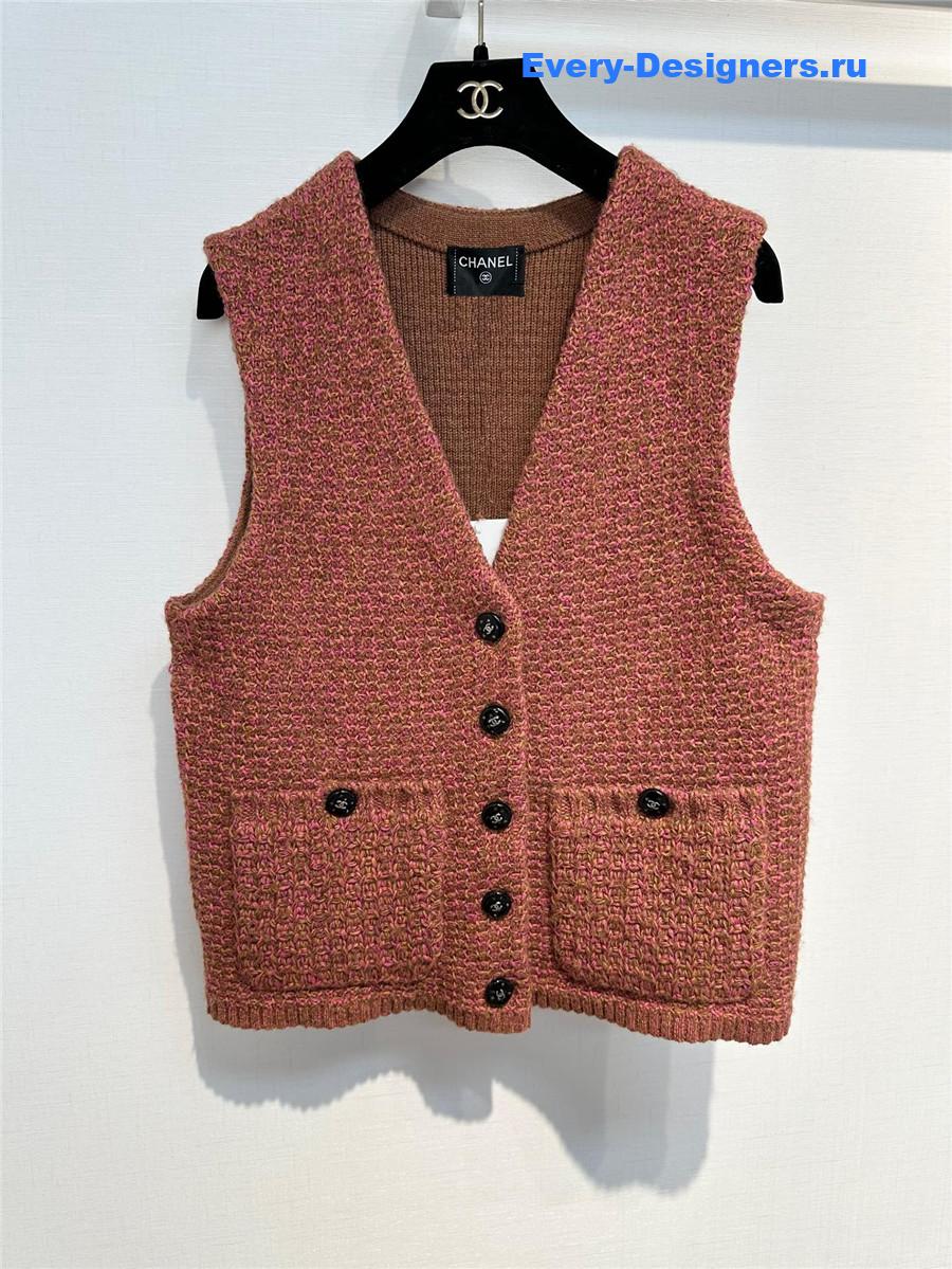 Ch**el brown hand knit sweater vest