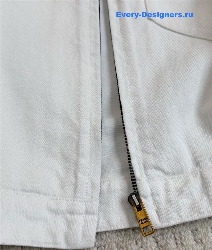 Pra*a white cropped denim jacket