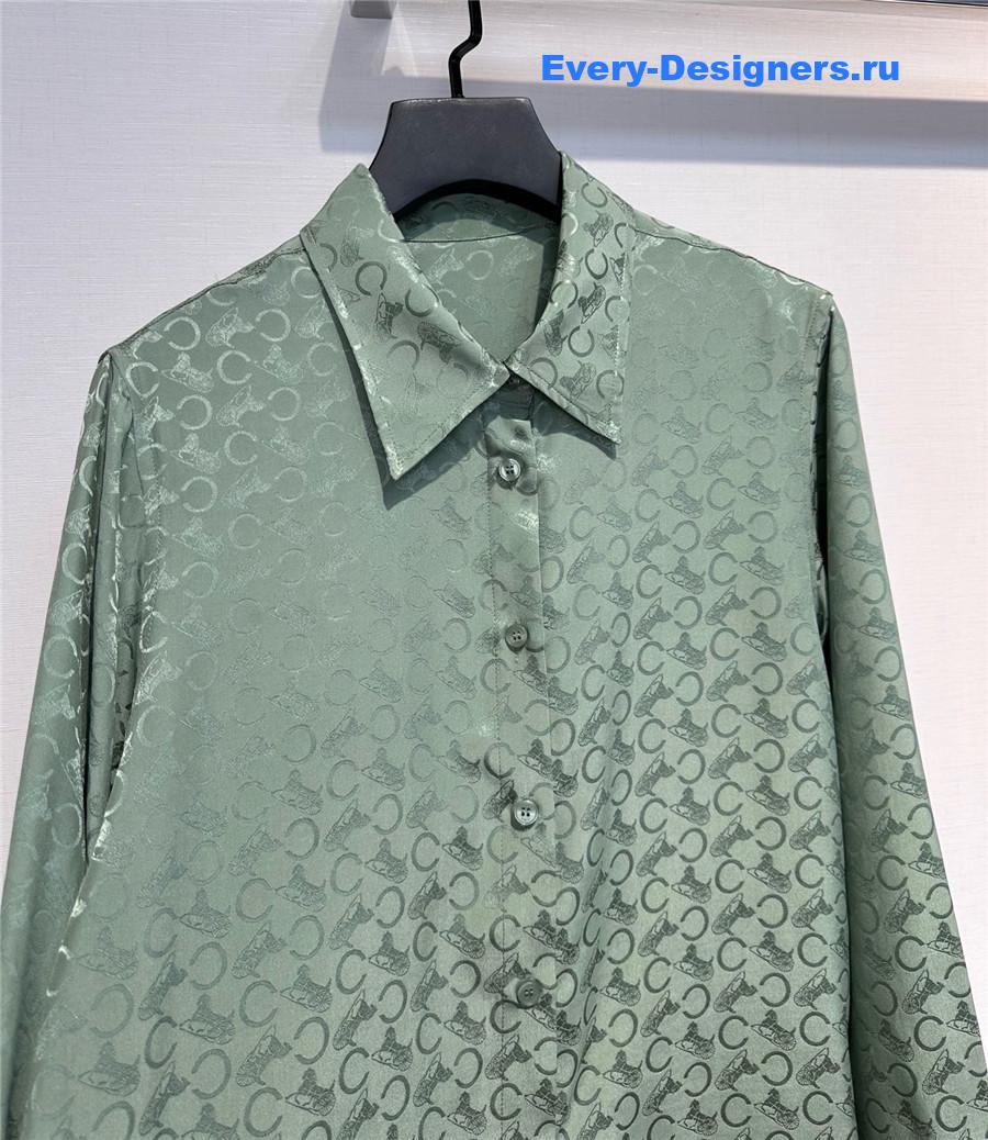 Ce1i*e classic jacquard silk shirt