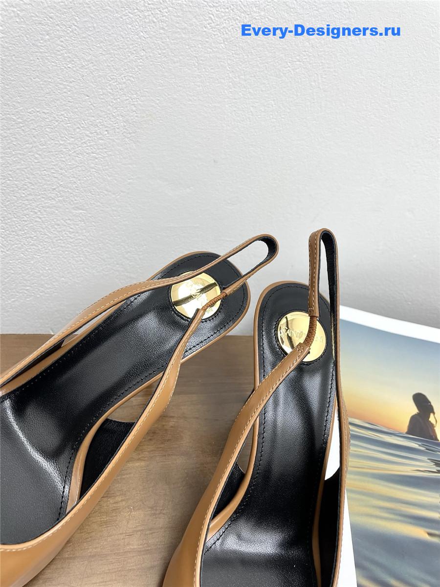 Sa1nt Lau*nt babylone cassandre leather pumps in brown