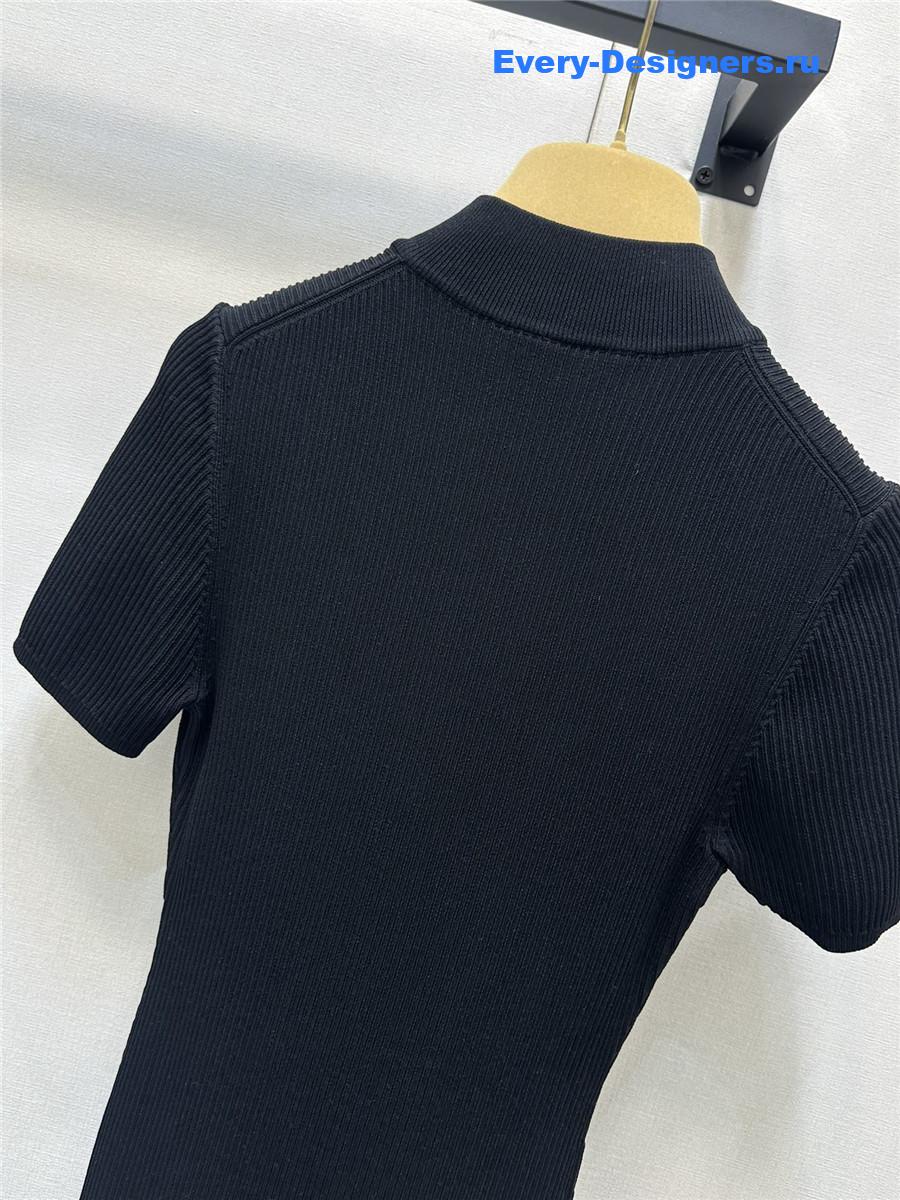 Miu Miu Embroidered Logo Knitted Dress