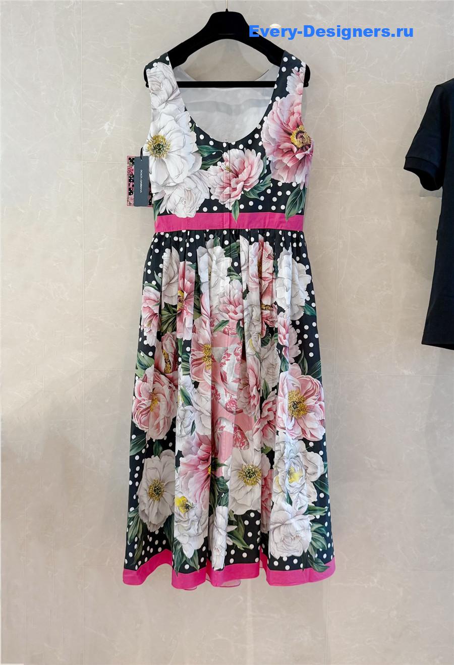 Dolce & Gabbana D&G Sleeveless Printed Poplin Dress