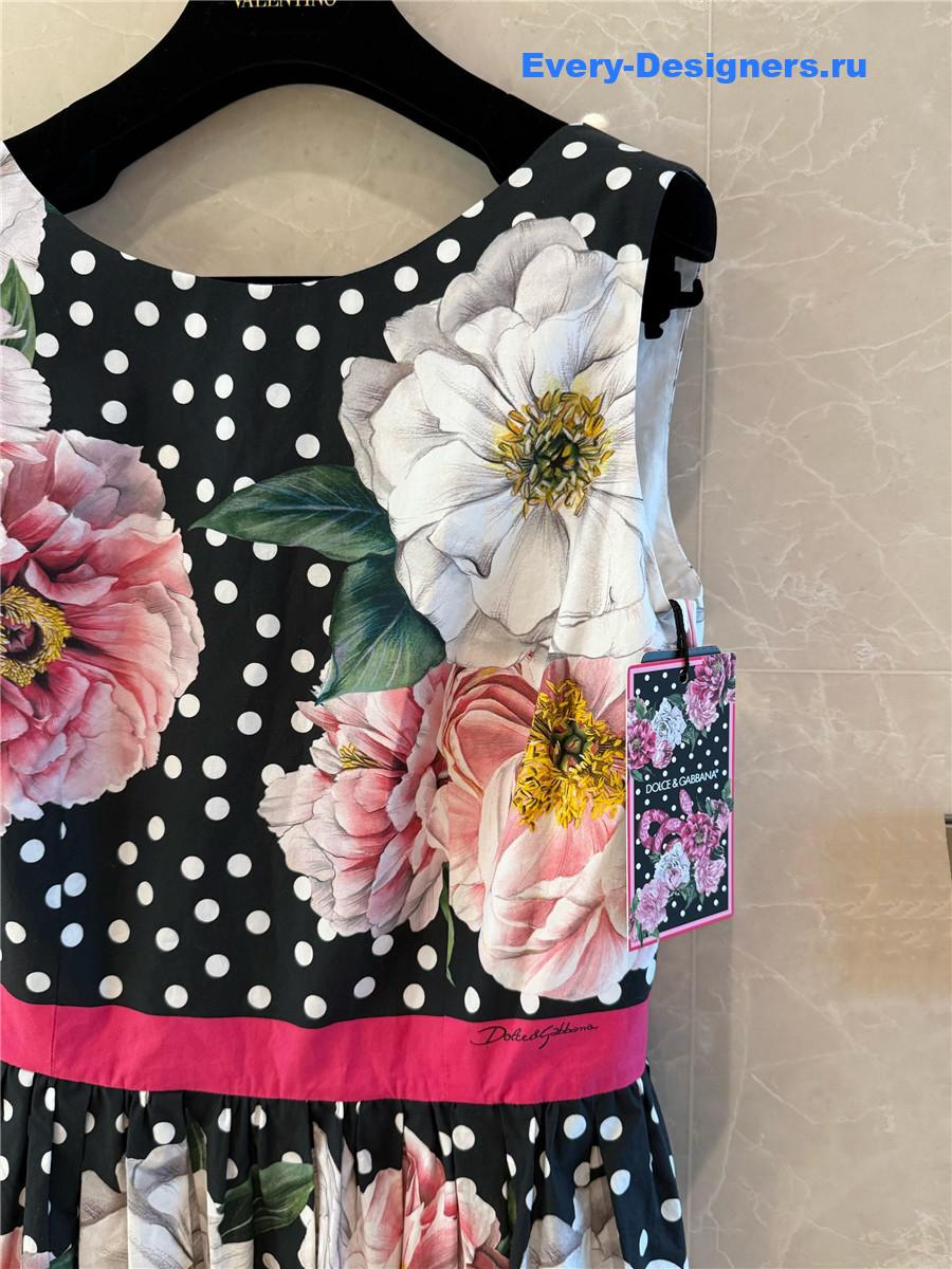 Dolce & Gabbana D&G Sleeveless Printed Poplin Dress