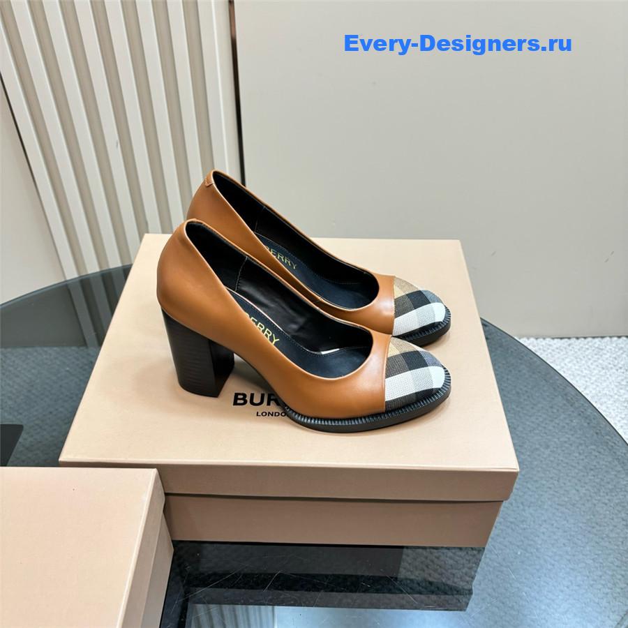 Bv*b*rry brown leather pumps