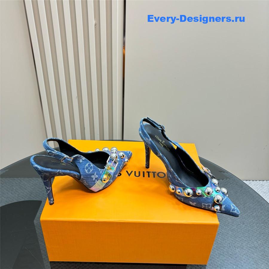 l0vis Vvtt0n denim studded heels