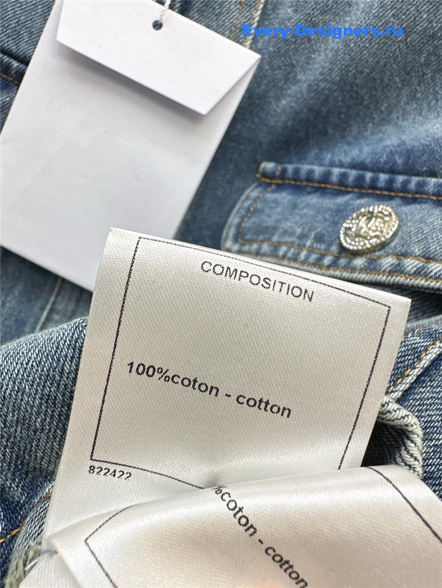 Ch**el blue cropped denim jacket